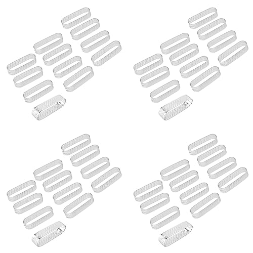 Wlauqueta Pack of 48 Oval Tart Moulds French Dessert Mousse Fruit Cake Ring Quiche Cake Mould Stainless Steel Cake Mousse Ring