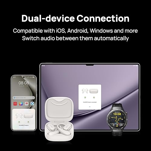 HUAWEI FreeArc Open-Ear Earbuds, Bluetooth Earphones with Sterling Sound, Secure Fit and Comfort, IP57 Water Resistance, 28 Hours Playtime, Sports Earphones, iOS & Android & Windows, Black