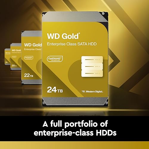 Western Digital 20TB WD Gold Enterprise Class SATA Internal Hard Drive HDD - 7200 RPM, SATA 6 Gb/s, 512 MB Cache, 3.5 - WD203KRYZ