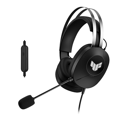 ASUS TUF Gaming H1 Gen II Wired USB-A Gaming Headset with Mic – 40mm Drivers, Virtual 7.1 Surround Sound, TeamSpeak-Certified Mic, Ergonomic, Lightweight, Removeable Ear Cushions, for PC, PS5, PS4