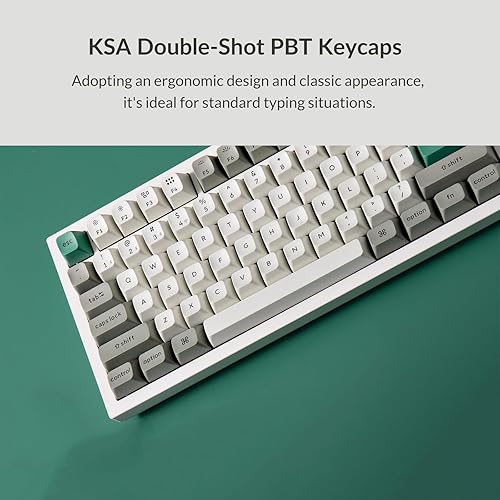 Keychron Q1 Max Hotswap Wireless Mechanical Keyboard|RGB|Aluminum Frame|Shell White|with Knob|Gateron Jupiter Red|75% Layout (84 Keys)|Windows Mac OS (Q1M-P1) Jupiter Red Shell White