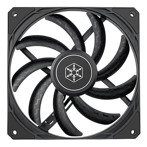 SilverStone Technology Air Slimmer 140 Enhanced Performance 140mm Slim Fan with Full-Range PWM and Shark Force Technology, (SST-AS140B)
