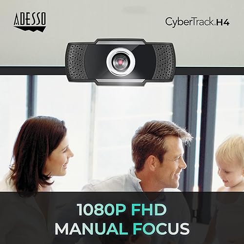 Adesso CyberTrack H4-TAA 1080P HD USB Webcam with Built-in Microphone TAA Compliant