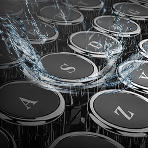 Adesso Retro Desktop Mechanical Typewriter-Style Keyboard Metal Base and Chrome Keycaps Anti Ghosting AKB-636UB Silver