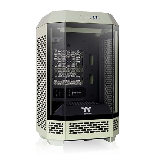 Thermaltake Tower 250 Matcha Green Mini-ITX Mini Tower; 2x120mm CT Fans Included; 360mm Radiator Support; 360mm GPU Clearance; Dual Chamber; CA-1Z9-00SEWN-00 Tower 250 Matcha Green Case