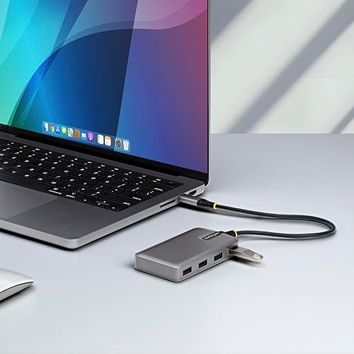 StarTech.com 4-Port USB-C Hub, 5Gbps, Bus Powered, Type-C to 4X Type-A with USB-C Auxiliary Power Input, Portable Hub
