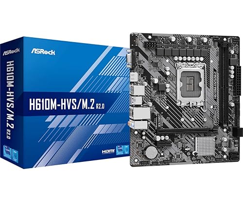 ASRock H610M-HVS/M.2 Motherboard (LGA 1700/2xDDR4/HDMI/VGA/M.2/USB 3.2)