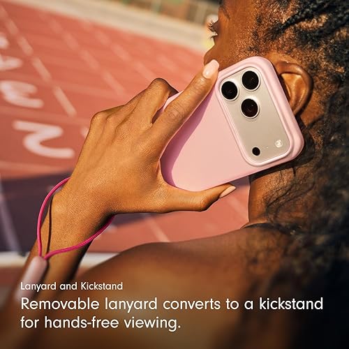 Beats iPhone 17 Pro Max Kickstand Case with MagSafe & Camera Control, Built in Stand & Lanyard, Matte Finish with Microfibre Lining – Lime Stone iPhone 17 Pro Max Kickstand Pebble Pink