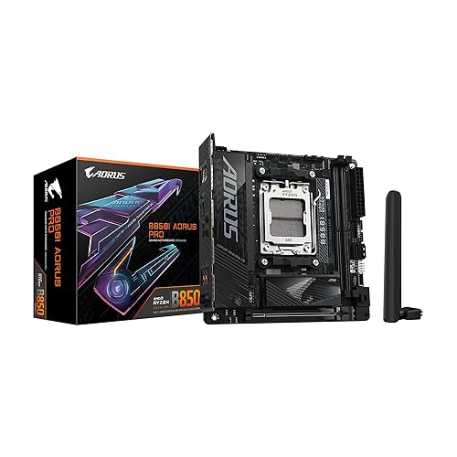 GIGABYTE B850I AORUS PRO AMD AM5 LGA 1718 Motherboard, Mini-ITX, DDR5, 2X M.2, PCIe 5.0, USB-C, WIFI7, 2.5GbE LAN, EZ-Latch, 5-Year Warranty