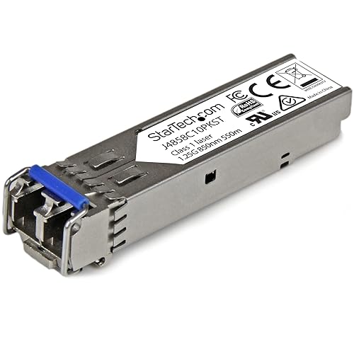 StarTech.com 10 Pack HPE J4859C Compatible SFP Module - 1000BASE-LX - 1GbE Single Mode (SMF)/MMF Optic Transceiver - 1 Gigabit Ethernet - LC 10km - 1310nm DDM HPE 1400 1700 (J4859C10PKST) 10-Pack J4859C