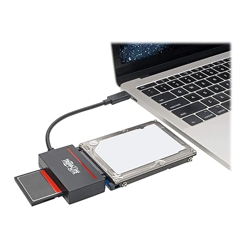 Tripp Lite USB 3.1 to Cfast 2.0 Card Reader & SATA III Hard Drive Reader, Cfast Reader, SATA Reader/SSD Reader, USB C & Thunderbolt 3, 5Gbps, Black, 3 Year Warranty (U438-CF-SATA-5G) USB-C