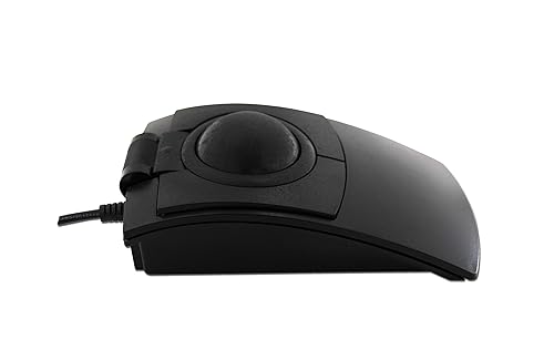 X-keys L-Trac Black USB Trackball Ergonomic 5-Button Backlit (Black)