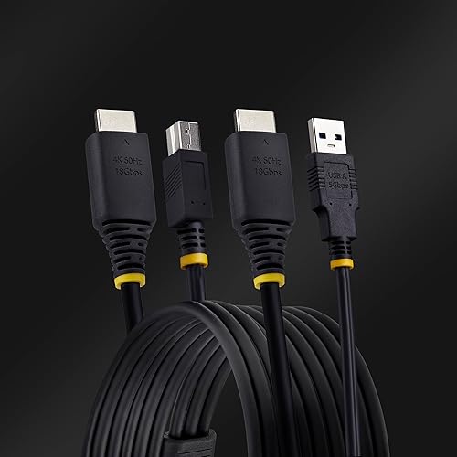 StarTech.com 10ft (3m) HDMI and USB 5Gbps KVM Cable, 4K 60Hz, HDMI 2.0 and USB Combo Cable for KVM Switch