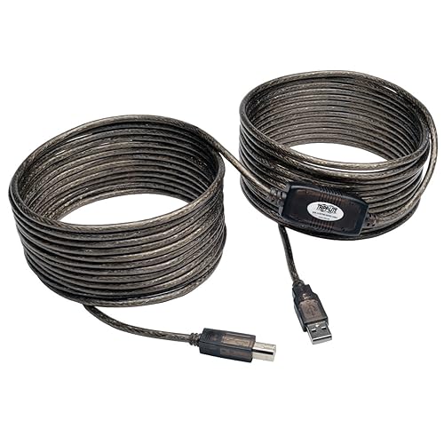 Tripp Lite USB 2.0 Hi-Speed A/B Active Repeater Cable (M/M) 36-ft. (U042-036), Silver 36 ft. Cable