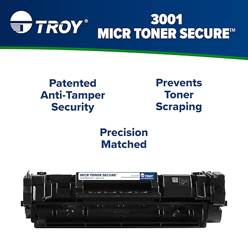 TROY 3001 MICR Toner Secure High Yield Cartridge, Check Printing, Coordinating HP Part Number: W1380X, Yields 4000 Pages