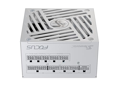 Seasonic Focus GX-1000 White ATX3, 1000W 80+ Gold Full-Modular, Fan Control in Fanless, Silent, Cooling Mode, 10 Year Warranty, Power Supply for Gaming and Various Application, SRP-FGX102-A5A32SF.