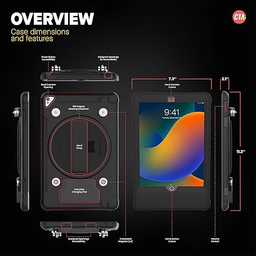 iPad Wireless Charging Case - CTA Wireless Magnetic Charging Case and Base with Splash-Proof, Impact-Resistant Thick Silicone Cover for iPad 10th Generation 10.9” (PAD-ICCB109)