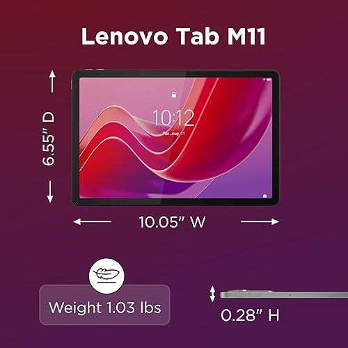 Lenovo Tab M11, 11” Display, MediaTek Helio G88 Octa-Core, 4GB RAM, 128GB SSD, 1920x1200 px, Ambient Light-Sensor, 10 Hour Battery, Comes w/Folio Case, Luna Grey Tablet