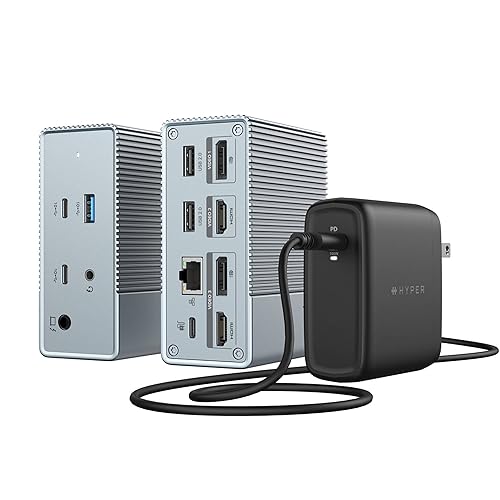 HyperDrive GEN2 12-in-1 USB C Docking Station, 100W PD for MacBook Pro/Air, iPad, PC, 4K USB C Triple Display Docking Station, 10Gbps, Gigabit Ethernet