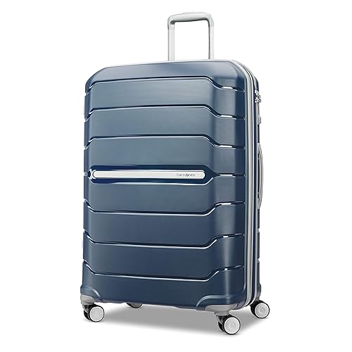 Samsonite Unisex-Adult Freeform Hardside Expandable with Double Spinner Wheels Checked Luggage Checked-Large Spinner Navy