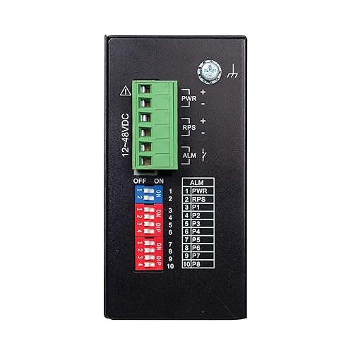 Tripp Lite 8-Port Industrial Ethernet Switch with Ethernet/IP Quality of Service (EIP QoS), 100 Mbps, Unmanaged, DIN Rail Mounting, -40° to 75°C Temperature Range, 3-Year Warranty (NFI-U08-2A) 8-Port Unmanaged EIP QoS
