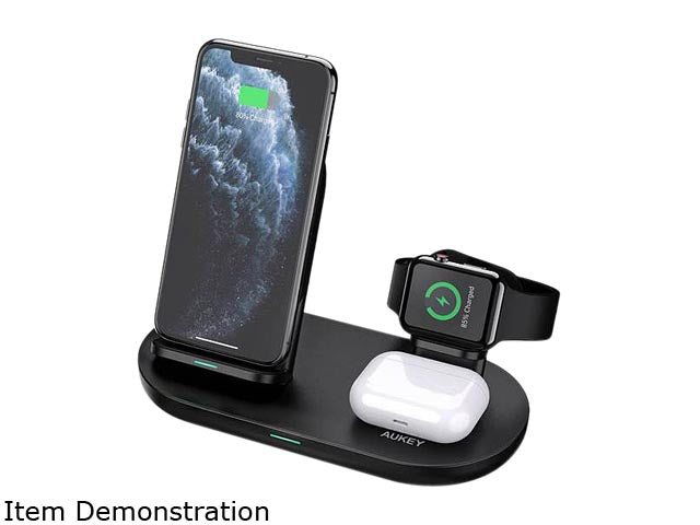 Aukey LC-A3 Black 3-in-1 Wireless Charging Station