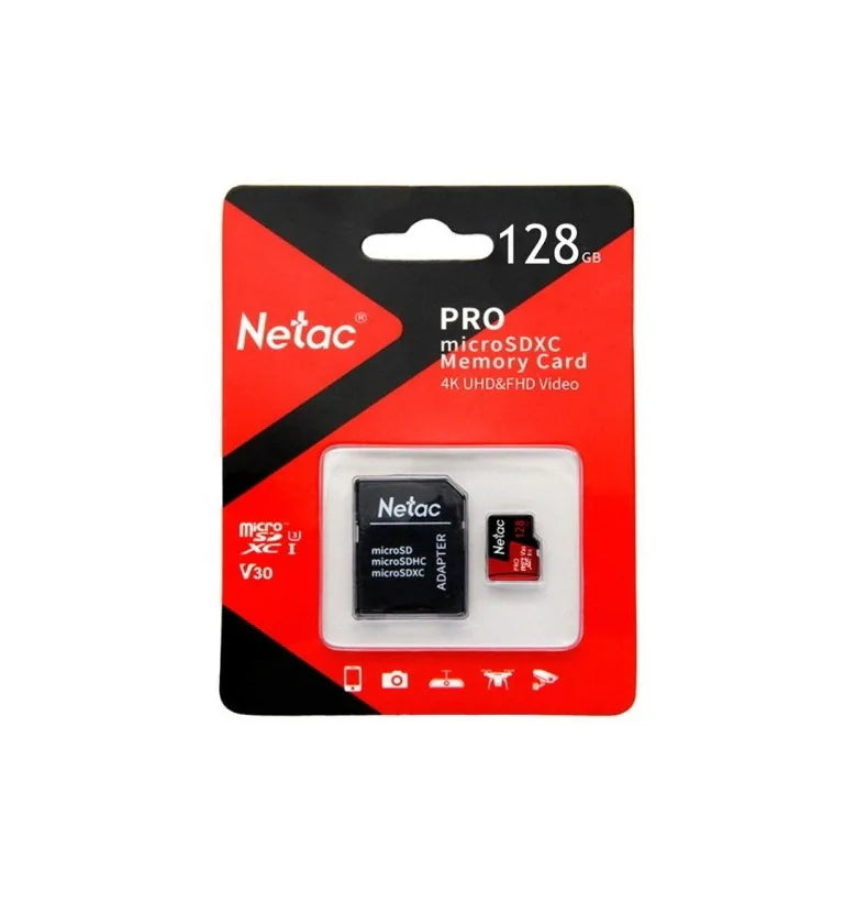 Netac P500 Extreme Pro MicroSDXC 128 GB V30/A1/Class 10 W/SD ADAPTER (NT02P500PRO-128G-R)