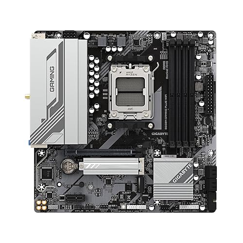 GIGABYTE B650M Gaming Plus WiFi AM5 LGA 1718 AMD B650 M-ATX, DDR5, PCIe 4.0 M.2, PCIe 4.0, USB 3.2 Gen 1 Type-C, Wi-Fi 6E, 2.5GbE LAN