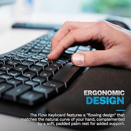 JLab Flow Keyboard & Ambidextrous Mouse Ergonomic Wireless Bundle, Bluetooth or USB-C Dongle, AI Integration, Smart Media Knob, Customize with The JLab App for The Ultimate Home or Work Setup