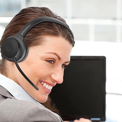Morpheus 360 Advantage Stereo Wireless Headset with Detachable Boom Microphone - Bluetooth Headphones with 2.4GHz Receiver-Dongle - UC Compatible - 20 Hour Talk-Playtime - USB HS6500SBT
