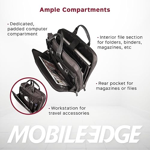 Mobile Edge MEBCNS1 16-Inch Select Nylon Laptop Briefcase (Black)