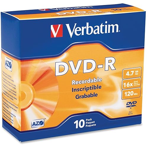 Verbatim AZO DVD-R 4.7GB 16X With Branded Surface - 10pk Slim Case - 2 Hour Maximum Recording Time
