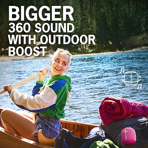 ULTIMATE EARS WONDERBOOM 3, Small Portable Wireless Bluetooth Speaker, Big Bass 360-Degree Sound for Outdoors, Waterproof, Dustproof IP67, Floatable, 131 ft Range - Performance Blue Performance Blue Wonderboom 3