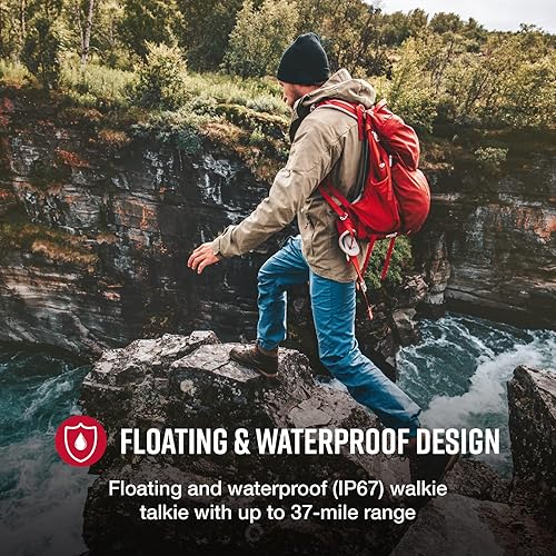 Cobra ACXT1035R FLT TTC Floating and Waterproof Walkie Talkies for Adults with Compatible Cobra Surveillance Headset: Rechargeable, 22 Channels, Long-Range, 2 Two-Way Radios, 2 Headsets True Timber Camo Walkie Talkie + Headset (2 pc)