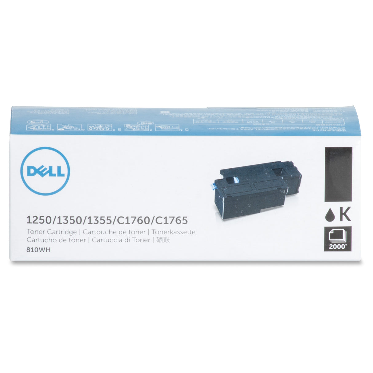 Dell Original Toner Cartridge, Laser, 2000 Pages, Black