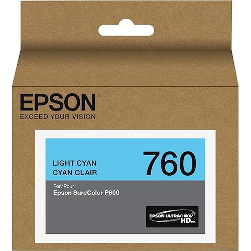 Epson T760520 760, Light Cyan Ink Cartridge