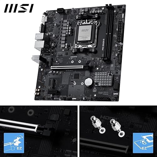 MSI PRO B840M-B Motherboard, mATX - Supports AMD Ryzen 9000/8000 / 7000 Processors, AM5 - DDR5 Memory Boost (8000+ MT/s OC), PCIe 4.0 x16, M.2 Gen4, Wi-Fi 7, 2.5G LAN