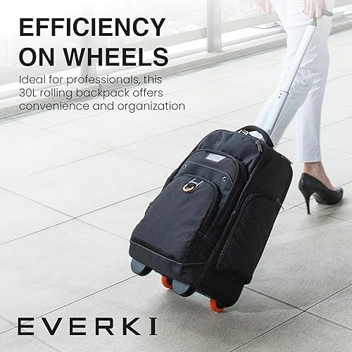 Everki Atlas Wheeled Laptop Backpack 13-17.3 inch Black