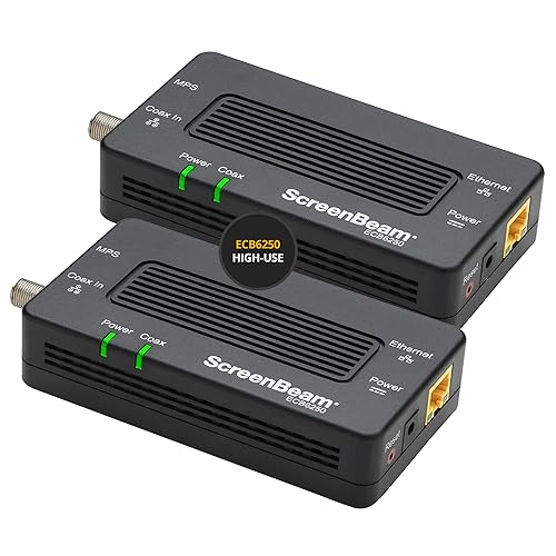 ScreenBeam MoCA 2.5 Network Adapter for Higher Speed Internet, Ethernet Over Coax - Starter Kit (Model: ECB6250K02) MoCA 2.5 - 1 GBPS (Starter Kit) Adapter