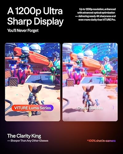 VITURE Luma Ultra XR Glasses, 152'' Ultra Sharp Display, Full 6Dof Support, AR Hand Gestures, 52° FOV, 1500 Nits, for iPhone 17/16/15, Android, Mac, PC, Switch&Switch 2, World's 1st Real-time 2D to 3D