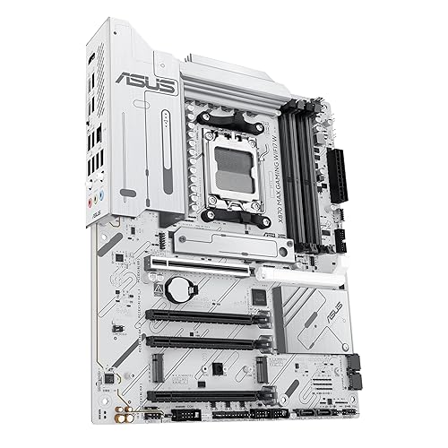 ASUS X870 MAX GAMING WIFI7 W AMD AM5 ATX Motherboard, 8-layer White PCB, 12+2+1 80A DrMOS, DDR5, PCIe 5.0 x16 Q-Release, 3x M.2, Wi-Fi 7 Q-Antenna, USB4® Type-C®, 2.5Gb LAN, BIOS FlashBack™, Aura Sync