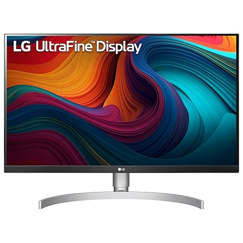 LG 27UP650K-W Monitor 27” UHD (3840 x 2160) IPS Display, VESA DisplayHDR 400, DCI-P3 95% Color Gamut, 3-Side Virtually Borderless Display, Height/Pivot/Tilt Adjustable Stand – Silver