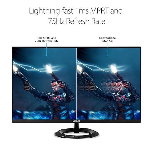 ASUS 27” 1080P Gaming Monitor (VZ279QG1R) - Full HD, IPS, 75Hz, 1ms, Extreme Low Motion Blur, FreeSync, Eye Care, DisplayPort, HDMI, Tilt Adjustable, Ultra-Slim