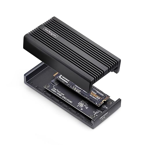 StarTech.com USB4 M.2 NVMe Enclosure, 40Gbps, External USB-C/Thunderbolt NVMe SSD Enclosure, Aluminum Heatsink Case, B+M/M-Key