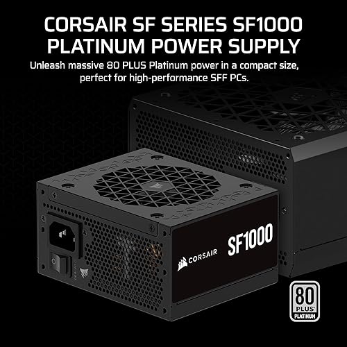 CORSAIR SF1000 (2024) Fully Modular Low Noise 80 Plus Platinum ATX Power Supply – ATX 3.1 Compliant – PCIe 5.1 Ready – SFX-to-ATX Bracket Included – Black SF (ATX 3.1 & PCIe 5.1) 1000 Watts
