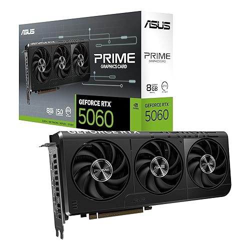 The SFF-Ready ASUS Prime GeForce RTX™ 5060 8GB GDDR7 Graphics Card (PCIe® 5.0, 8GB GDDR7, HDMI®/DP 2.1, 2.5-Slot, Axial-tech Fans, Dual BIOS) PRIME RTX5060|8GB