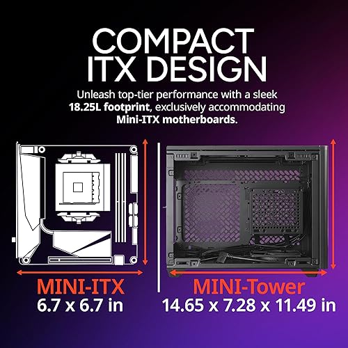 Cooler Master NR200P V2 Mini-ITX PC Case Ready, Top-Mount 280mm AIO, 357mm Vertical GPU Mount, Designed Ready Nvidia RTX 5090 | AMD RX 9070 XT, SFX PSU – Ready to Install, Tempered Glass, DIY