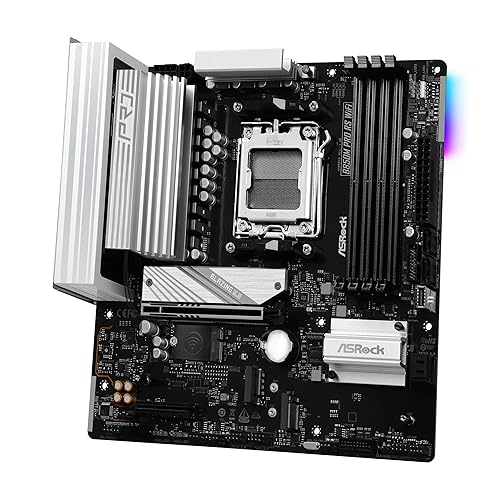 ASRock AMD B850M Pro RS WiFi 6E Socket AM5 Ryzen DDR5 B850 8000 MHz 256GB Micro ATX Motherboard M.2 SATA3 6.0 Gb/s PCIe 5.0