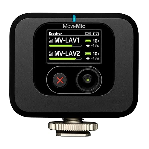 Shure MoveMic Receiver - Cold Shoe Mountable Camera Receiver for MoveMic Lavalier Microphones, Compatible with Most DSLR Cameras and Computers, Great for Mobile Content Creators (MV-R-Z7)
