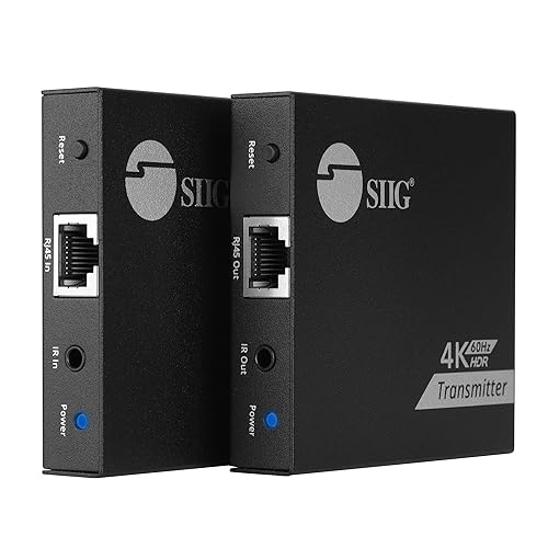 SIIG 4K HDMI Extender Balun Over Cat6/7 230ft with Loopout and IR Passthrough, 4K 60Hz, Audio Extractor (CE-H27D11-S1)